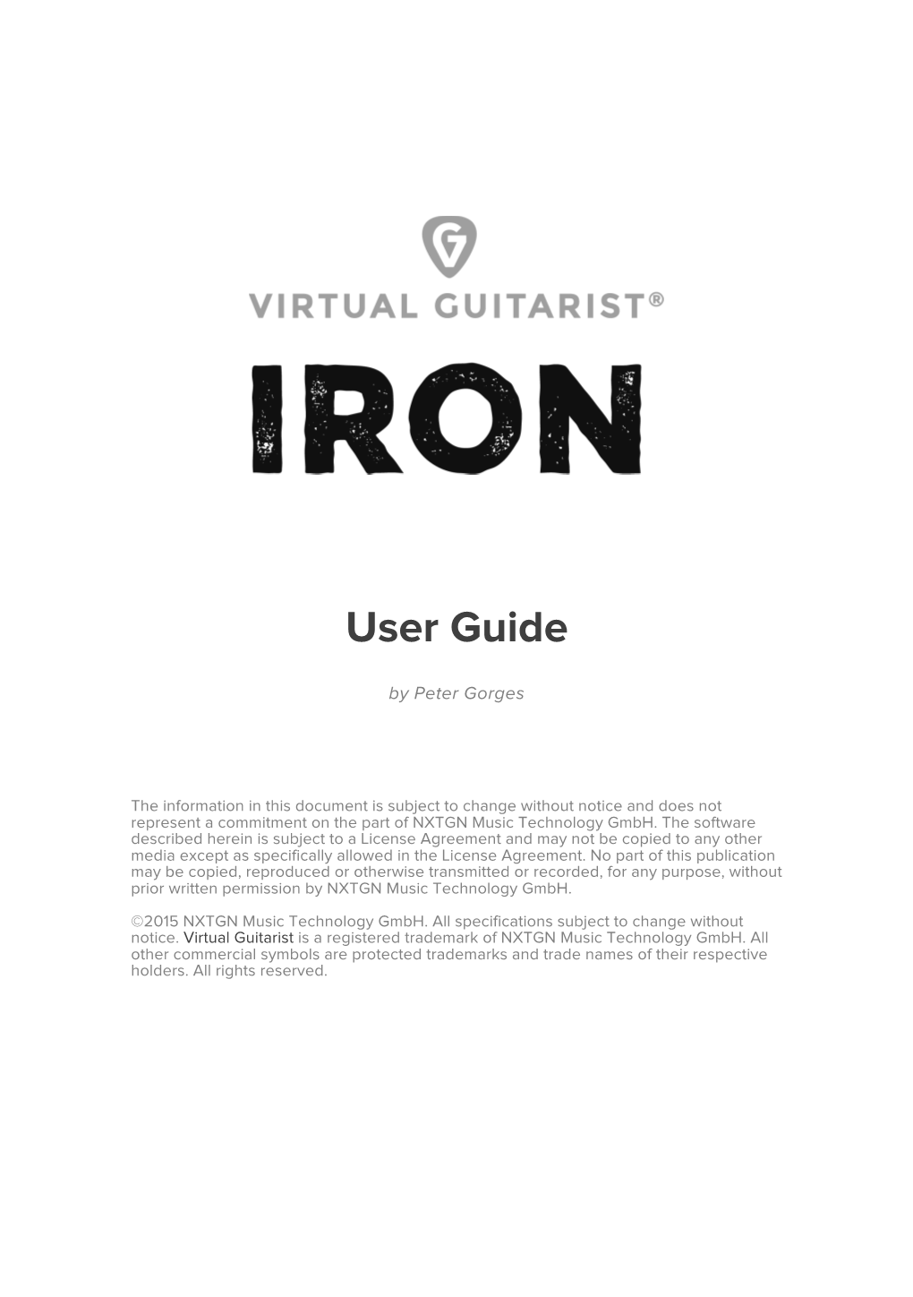 VG IRON User Guide