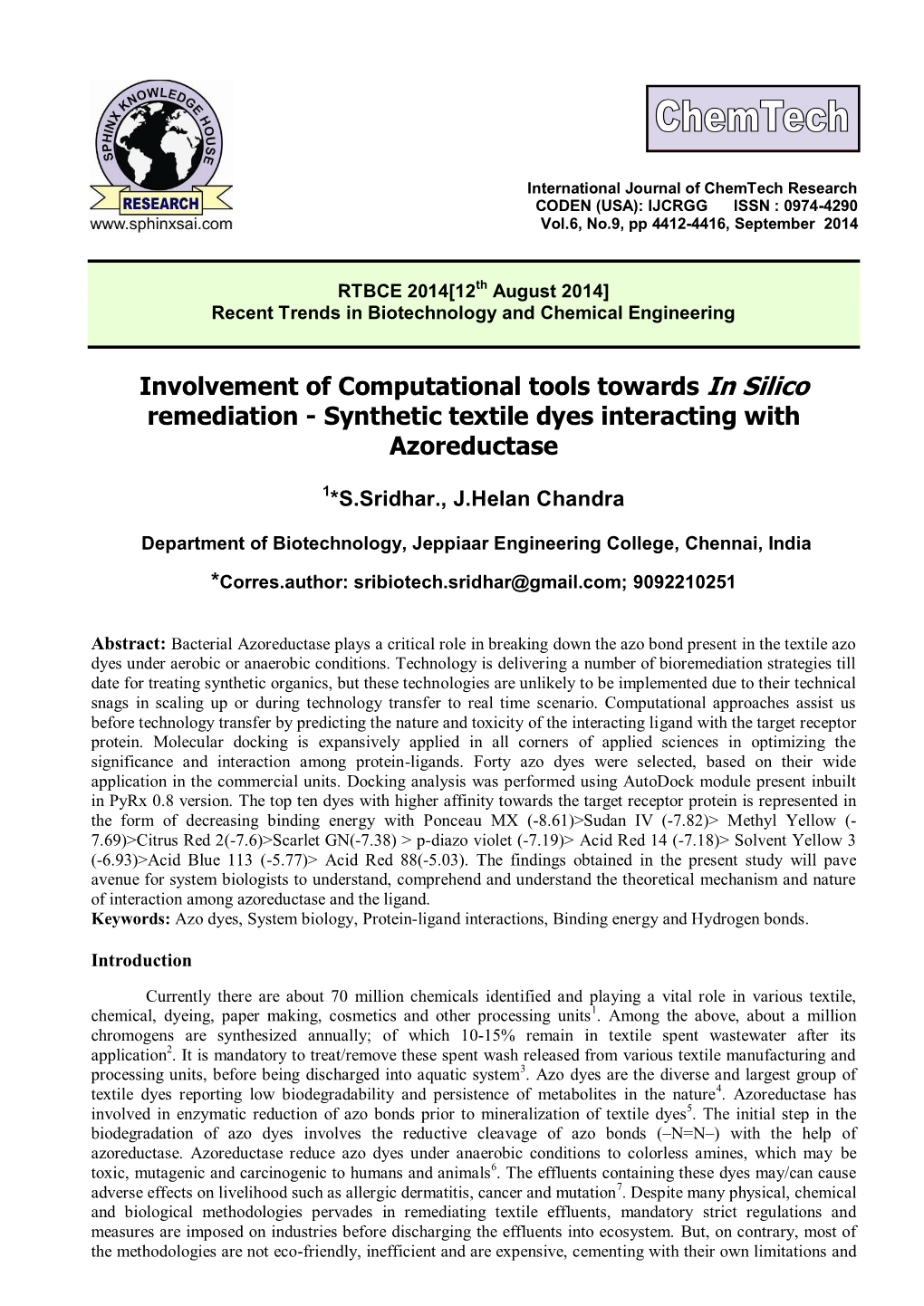 Synthetic Textile Dyes Interacting with Azoreductase