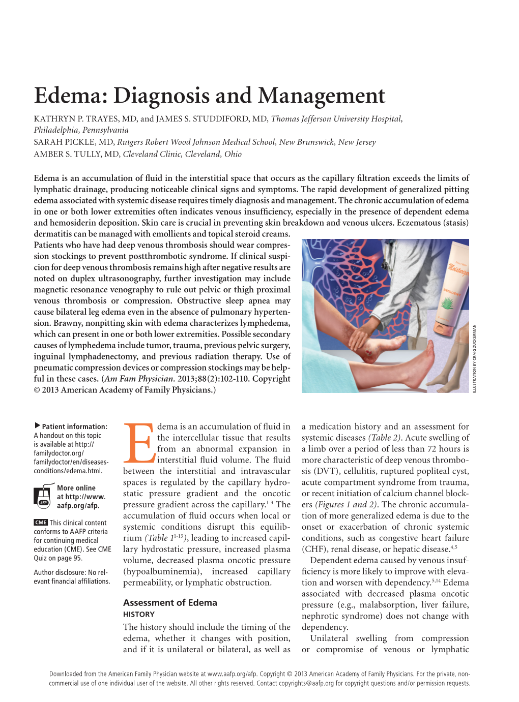 Edema: Diagnosis and Management KATHRYN P