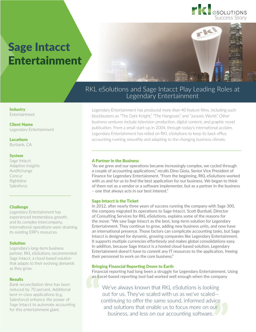 Sage Intacct Entertainment