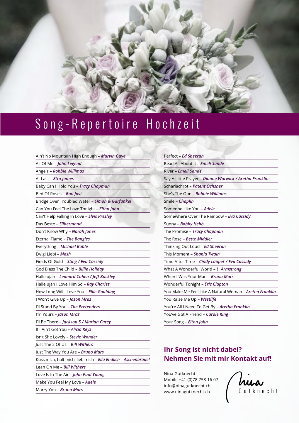 Song-Repertoire Hochzeit