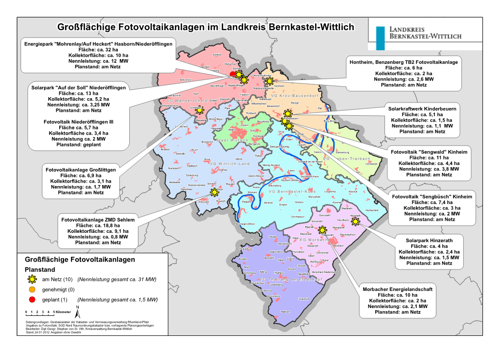 Großflächige Fotovoltaikanlagen Im Landkreis Bernkastel-Wittlich