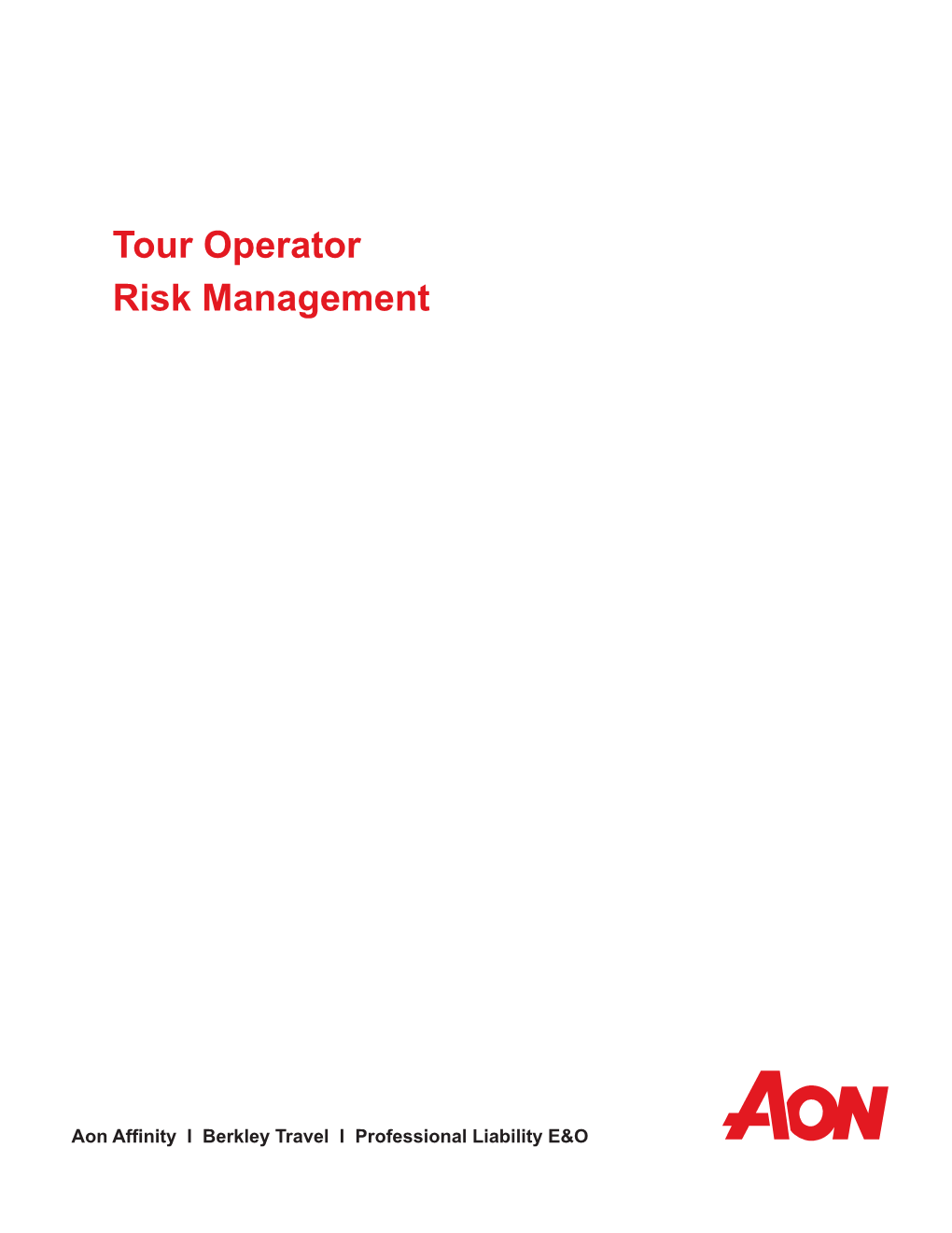 Tour Operator Risk Management Book