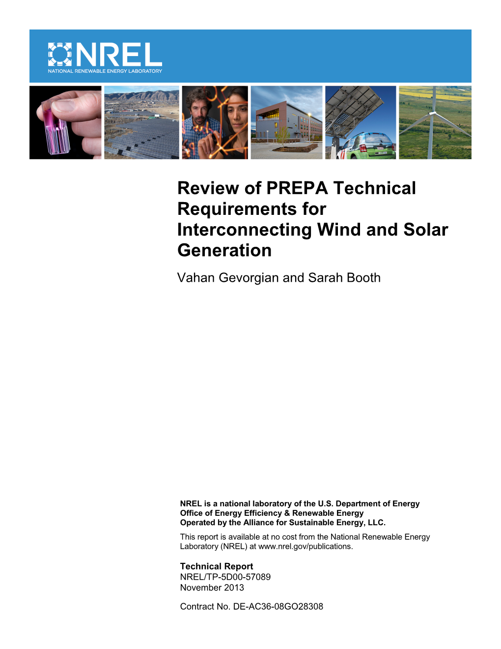 Review of PREPA Technical Requirements for Interconnecting Wind and Solar Generation Vahan Gevorgian and Sarah Booth