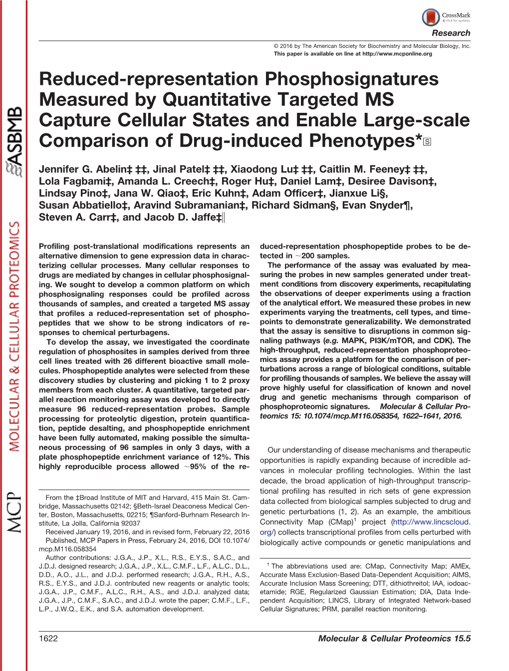 Reduced-Representation Phosphosignatures Measured by Quantitative Targeted MS Capture Cellular States and Enable Large-Scale Comparison of Drug-Induced Phenotypes*□S