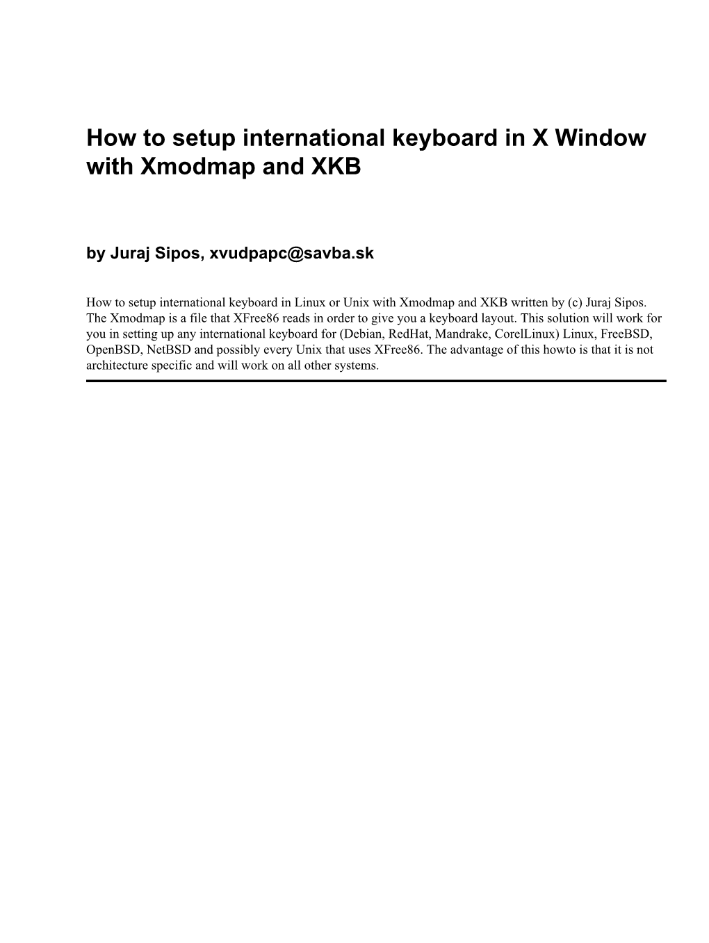 How to Setup International Keyboard in X Window with Xmodmap and XKB