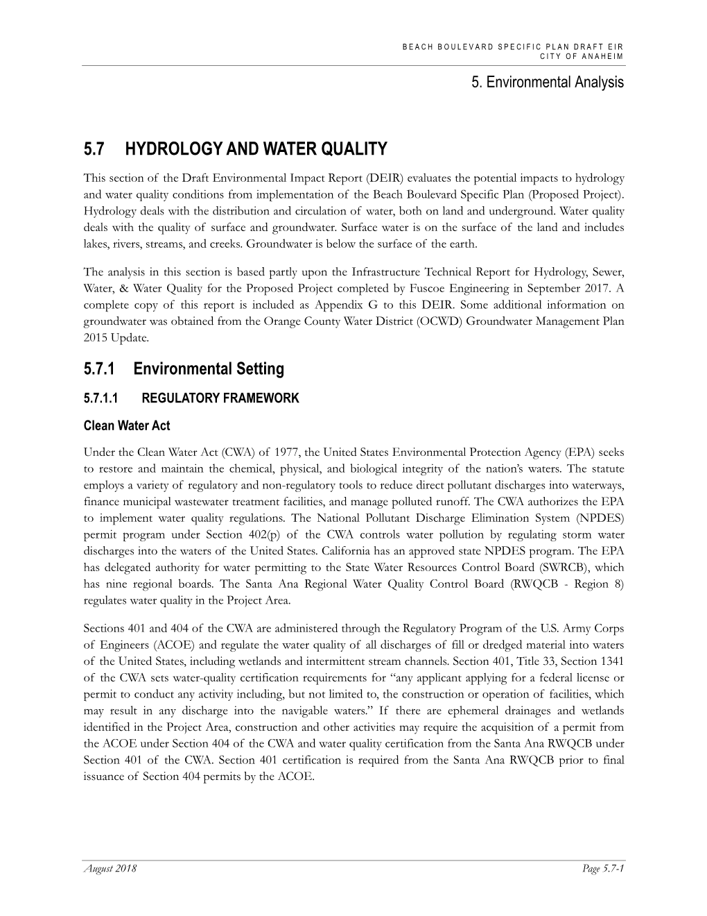 5.7 Hydrology and Water Quality