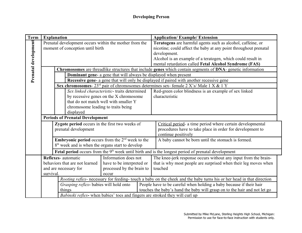 Developing Person