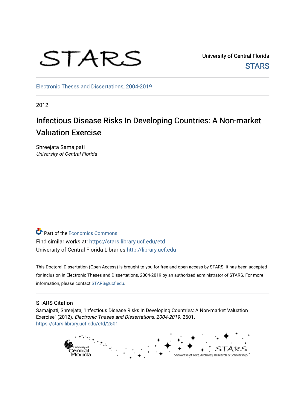 Infectious Disease Risks in Developing Countries: a Non-Market Valuation Exercise