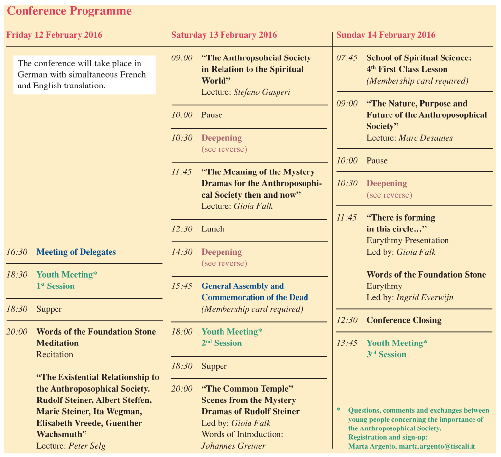 Conference Programme Society