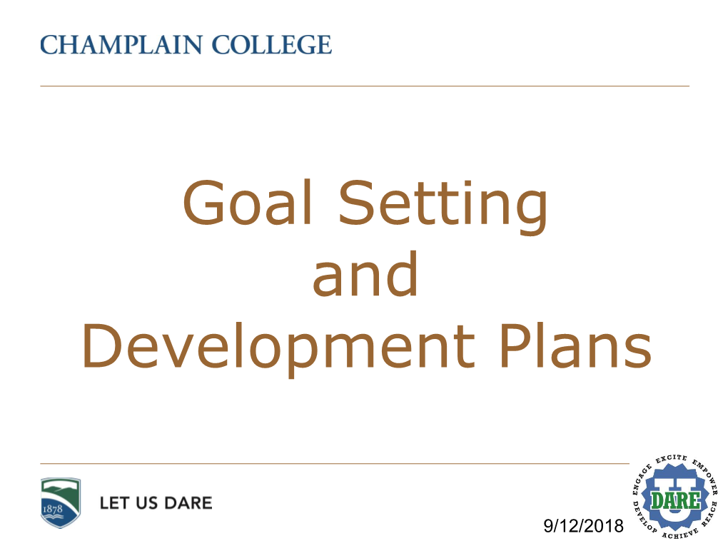 Goal Setting and Development Plans