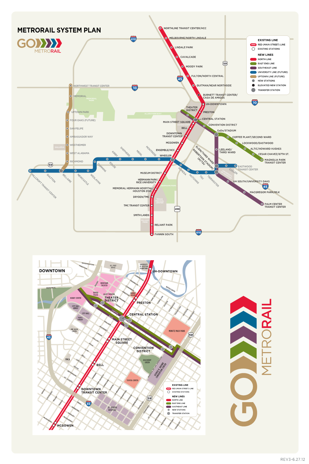 Metrorail System Plan Northline Transit Center/Hcc Melbourne/North Lindale 610 Existing Line Red (Main Street) Line Lindale Park Existing Stations