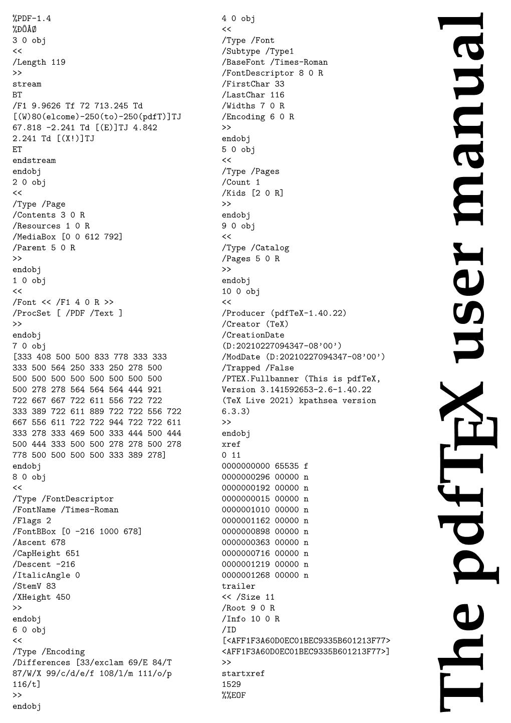 Pdftex Users Manual