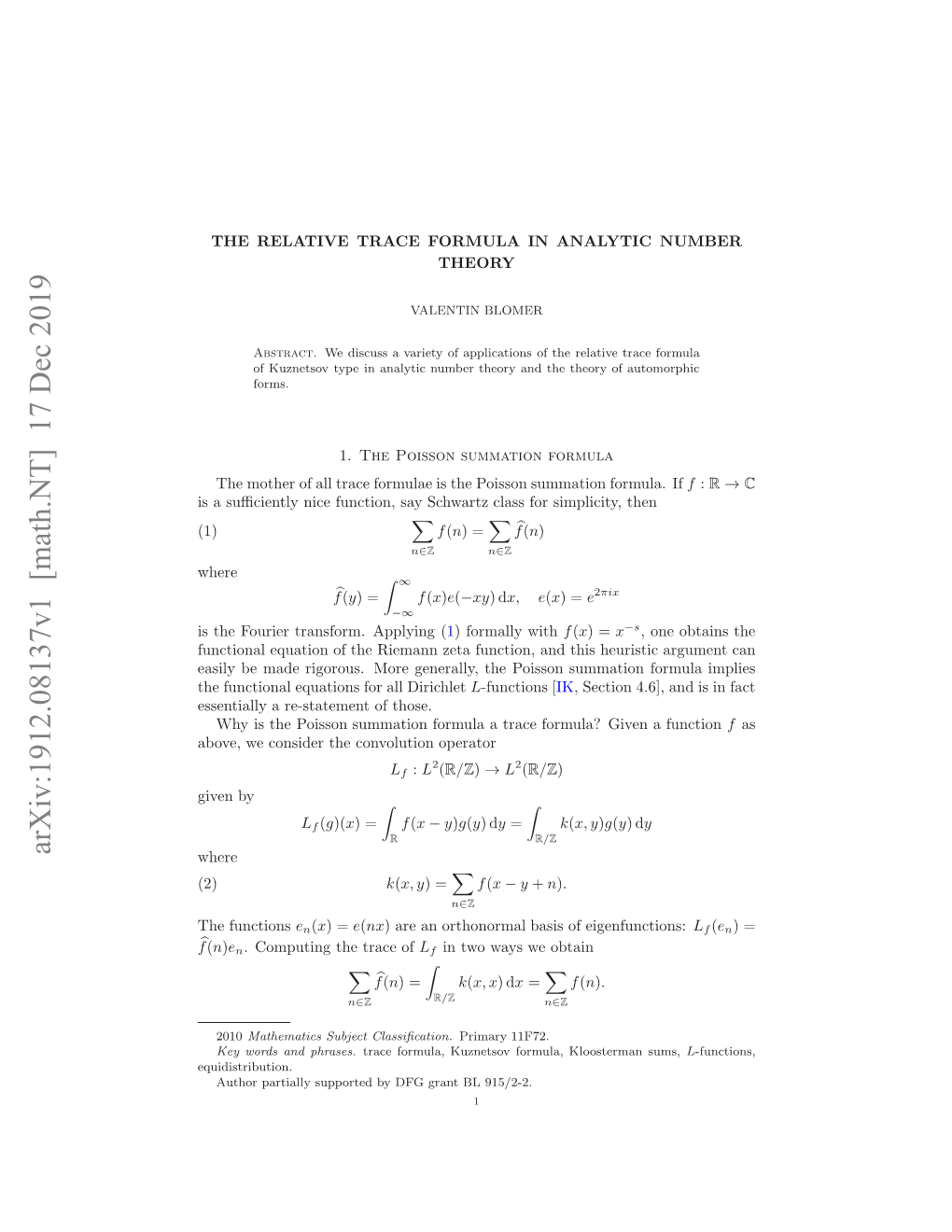 The Relative Trace Formula in Analytic Number Theory 3