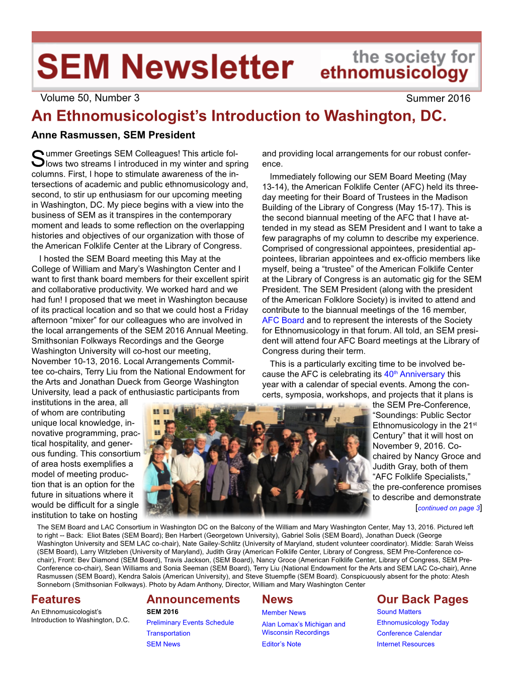 An Ethnomusicologist's Introduction to Washington