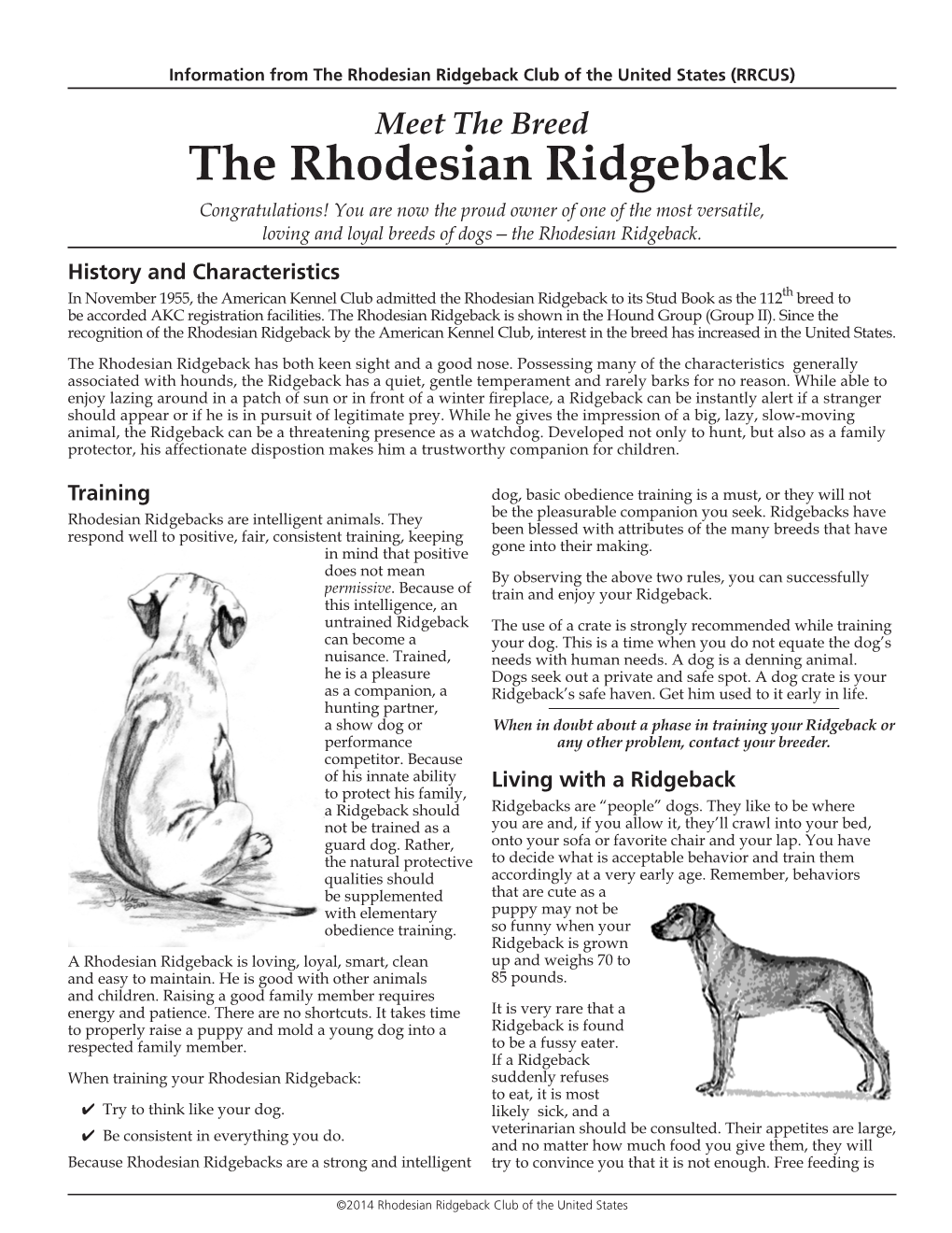 The Rhodesian Ridgeback