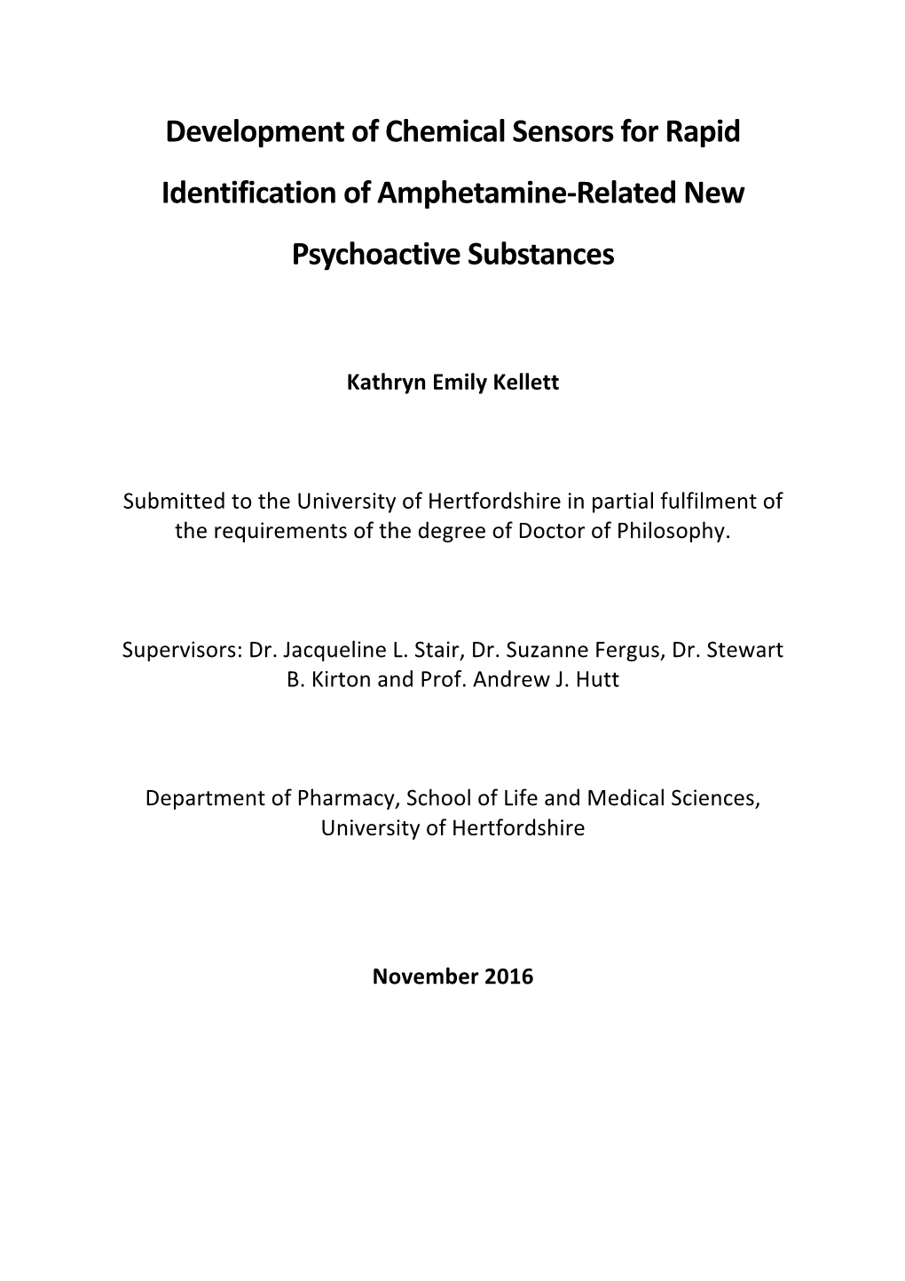 Development of Chemical Sensors for Rapid Identification of Amphetamine-Related New Psychoactive Substances