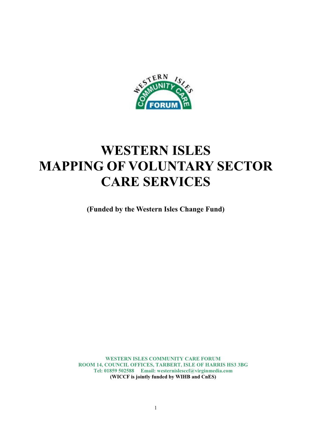 W.I. Mapping of Voluntary Sector Care Services