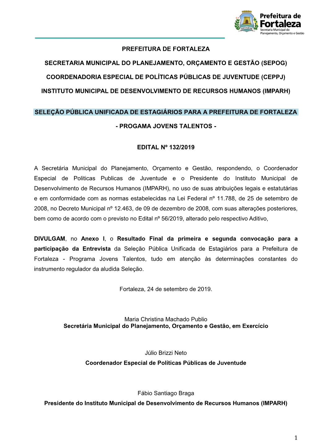 Prefeitura De Fortaleza Secretaria Municipal