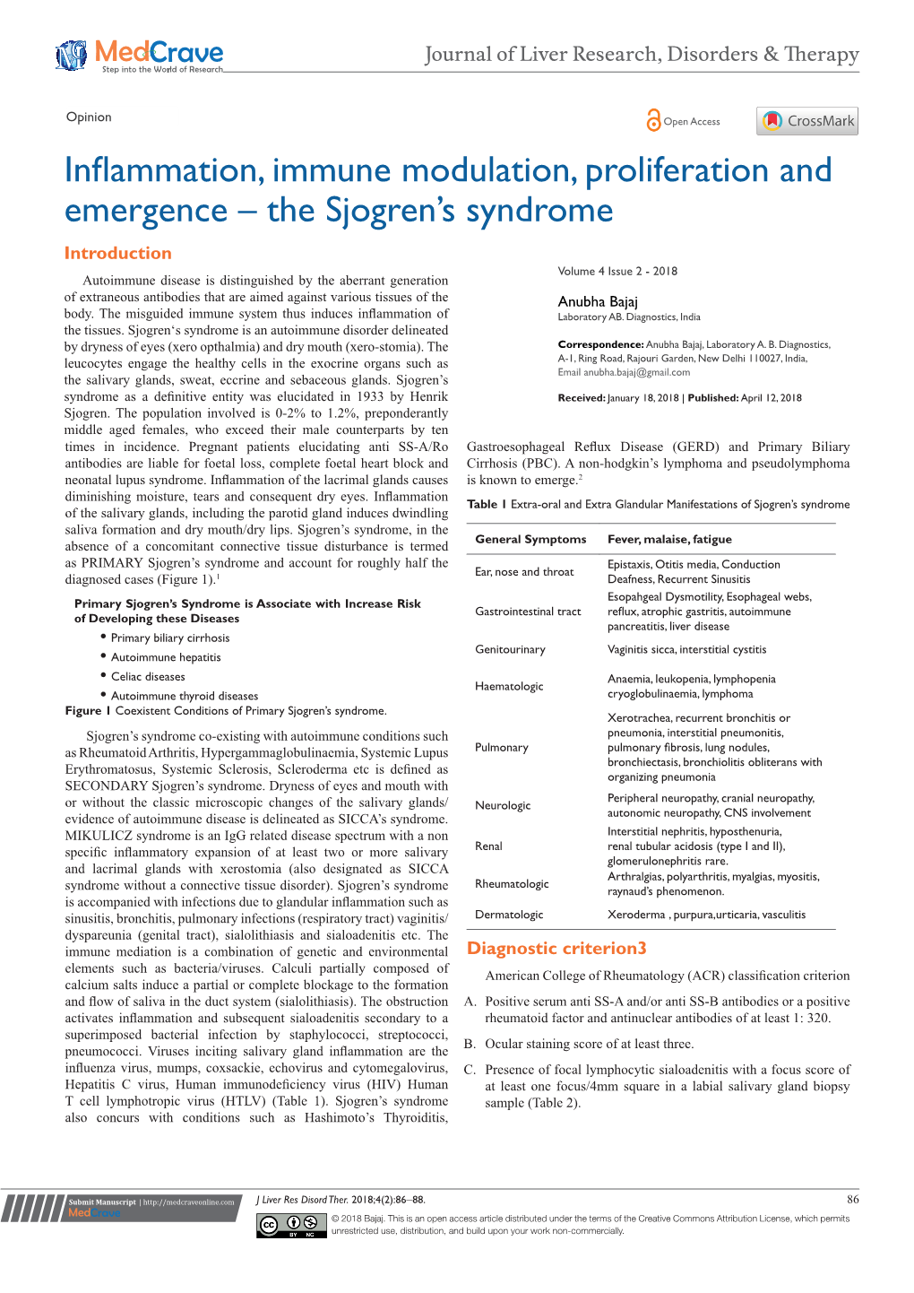 The Sjogren's Syndrome