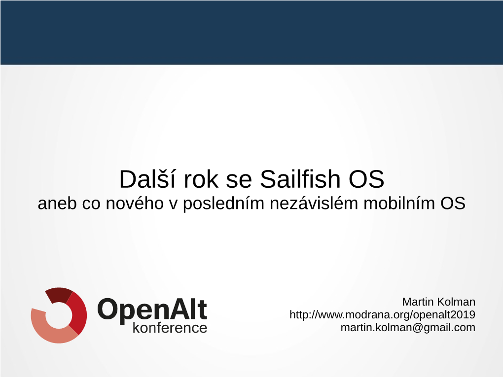 Další Rok Se Sailfish OS @ Openalt 2019