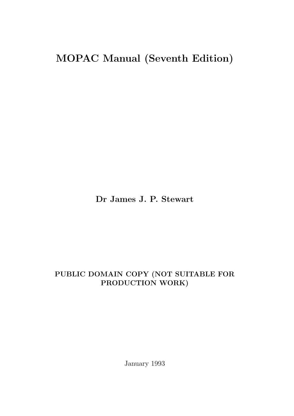 MOPAC Manual (Seventh Edition)