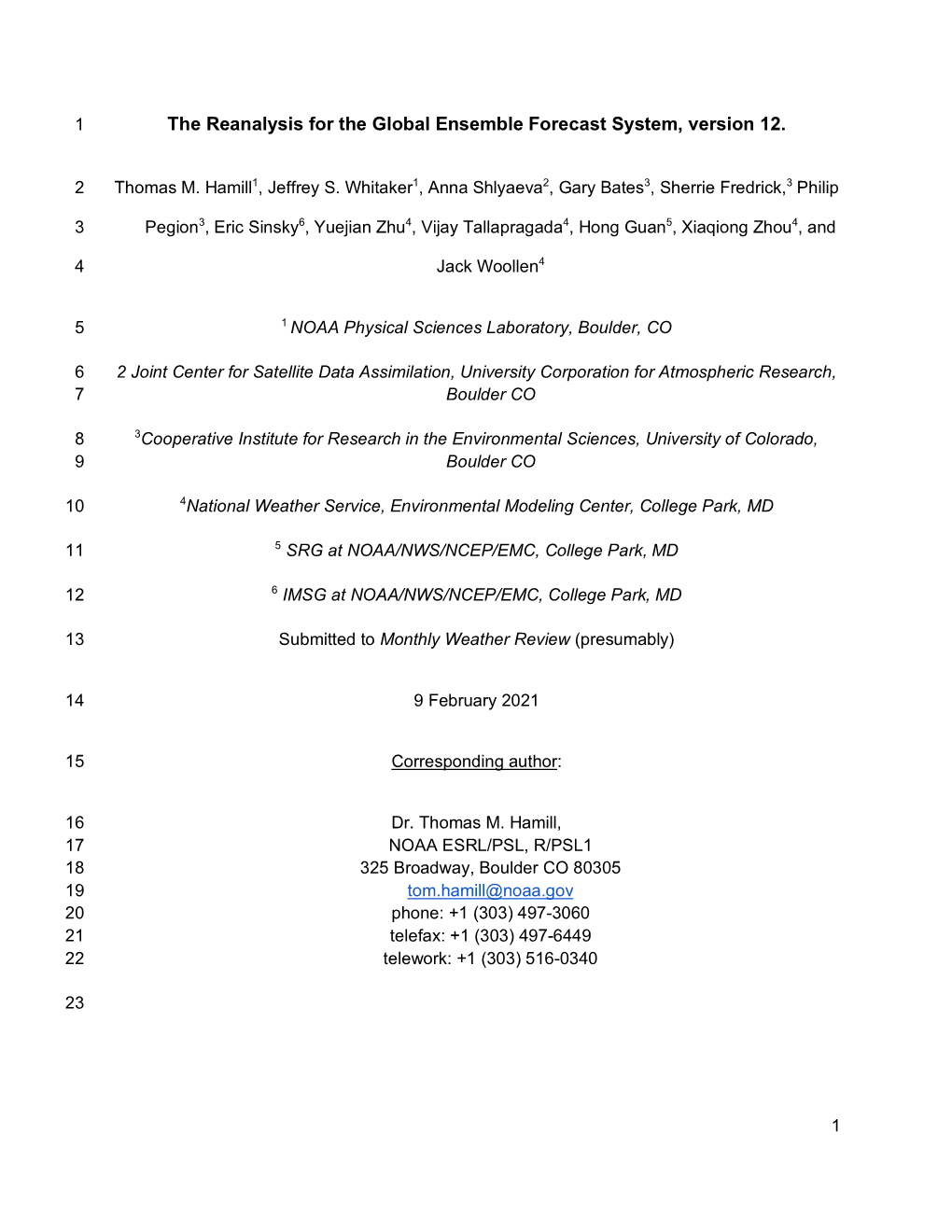 The Reanalysis for the Global Ensemble Forecast System, Version 12