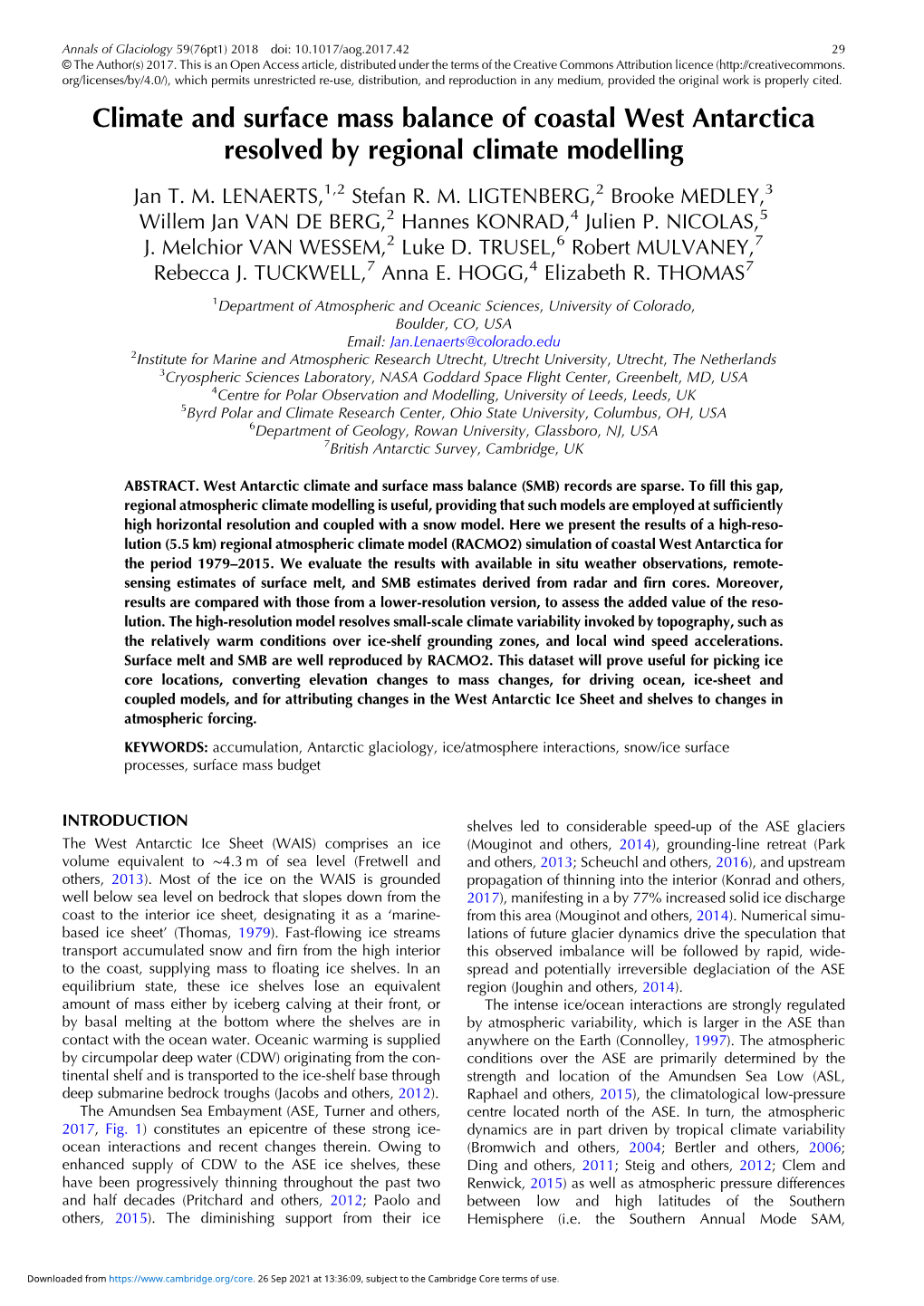 Climate and Surface Mass Balance of Coastal West Antarctica Resolved by Regional Climate Modelling