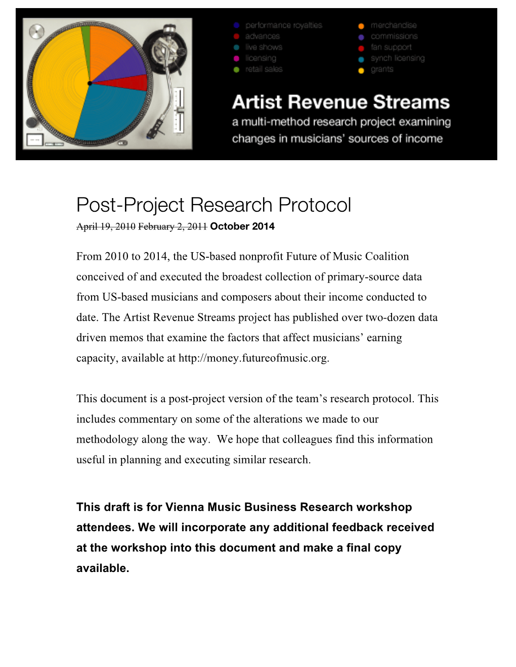 Research Protocol April 19, 2010 February 2, 2011 October 2014