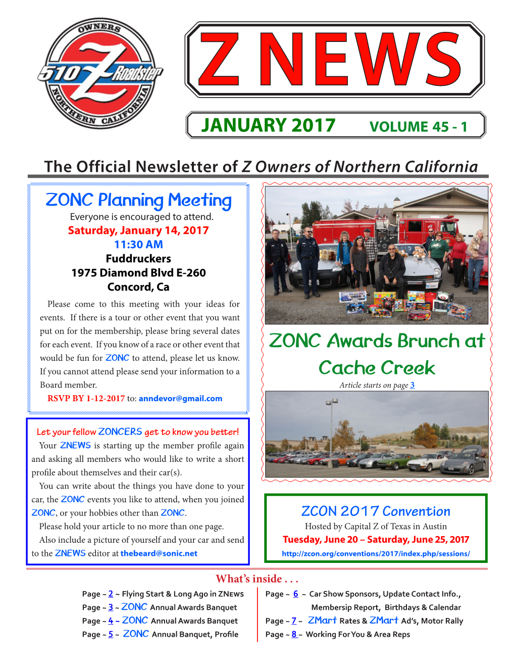 JANUARY 2017 ZONC Awards Brunch at Cache Creek