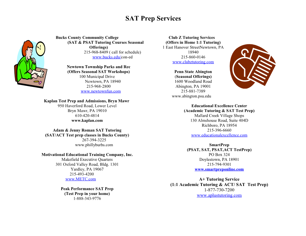 SAT Prep Services