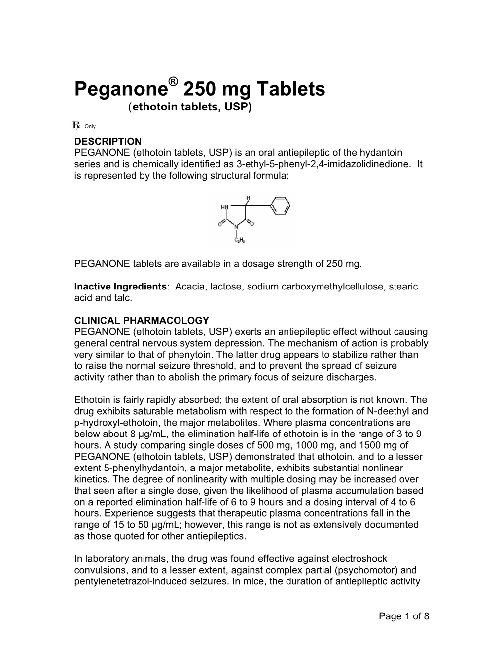 Peganone (Ethotoin)