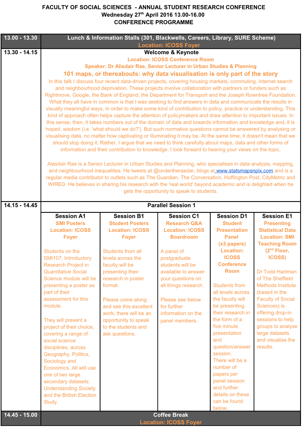 Faculty of Social Sciences - Annual Student Research Conference