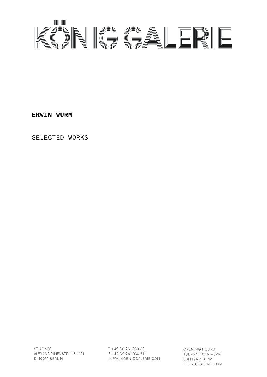 Erwin Wurm Selected Works