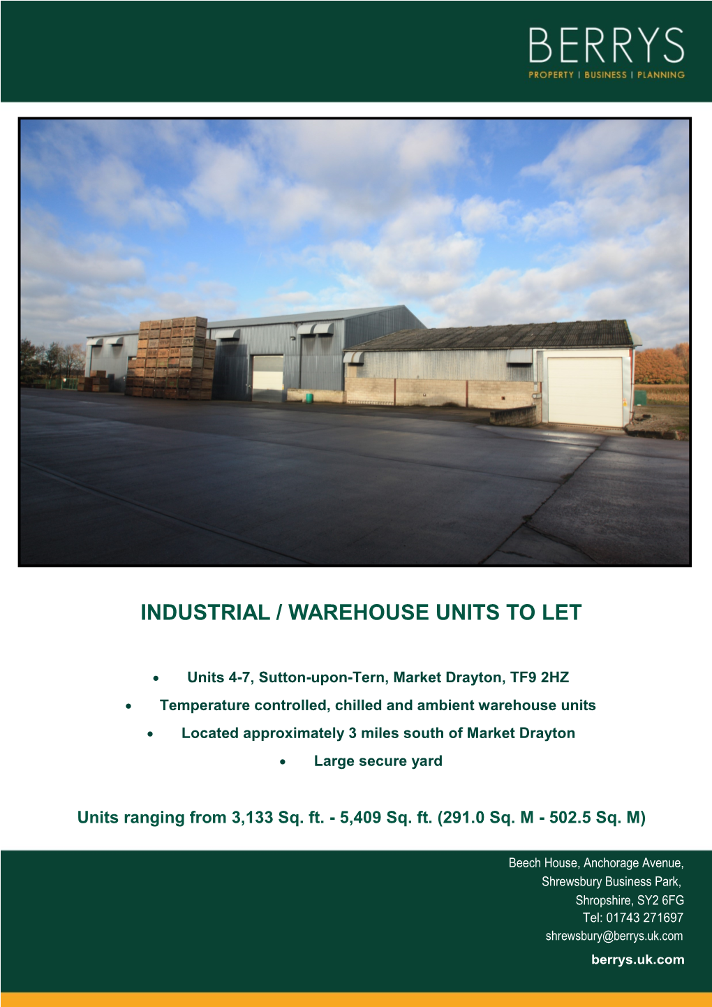 Industrial / Warehouse Units to Let