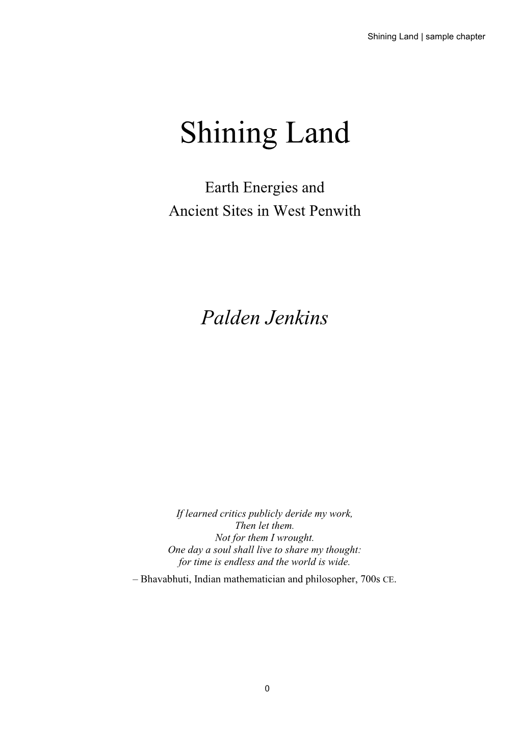 Shining Land | Sample Chapter