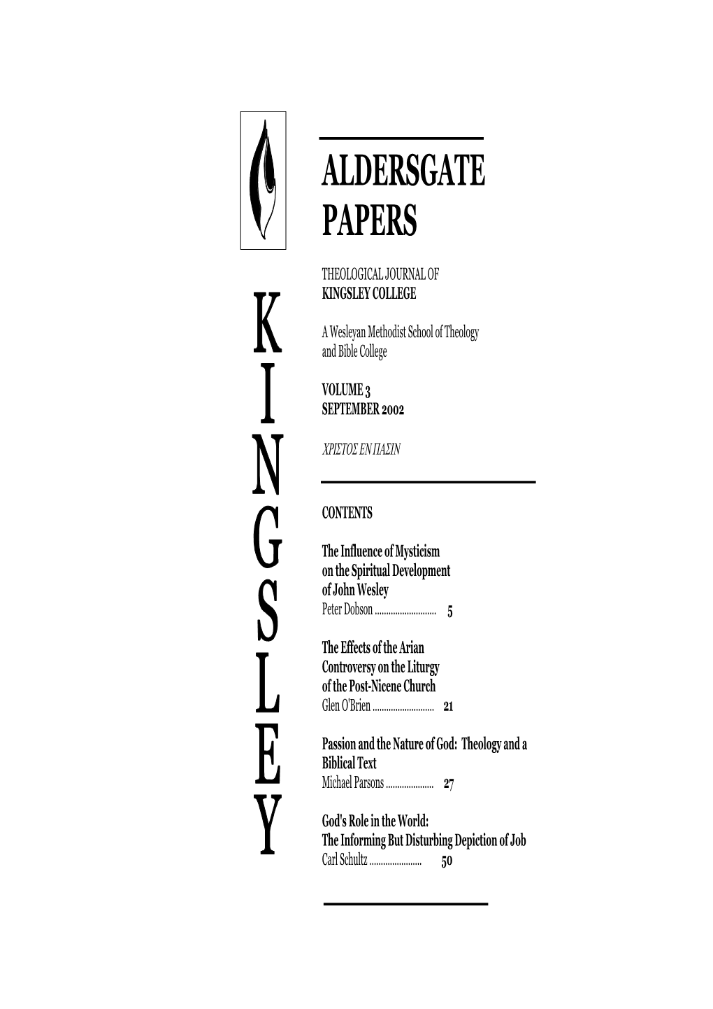 Aldersgate Papers