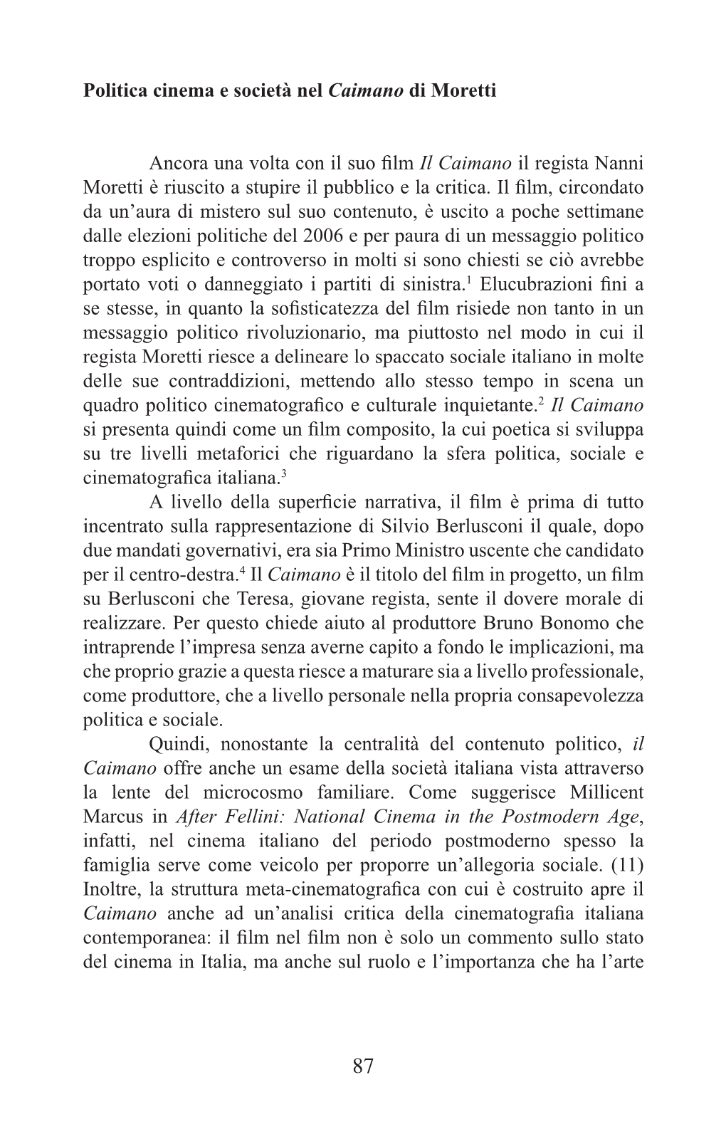 Politica Cinema E Società Nel Caimano Di Moretti