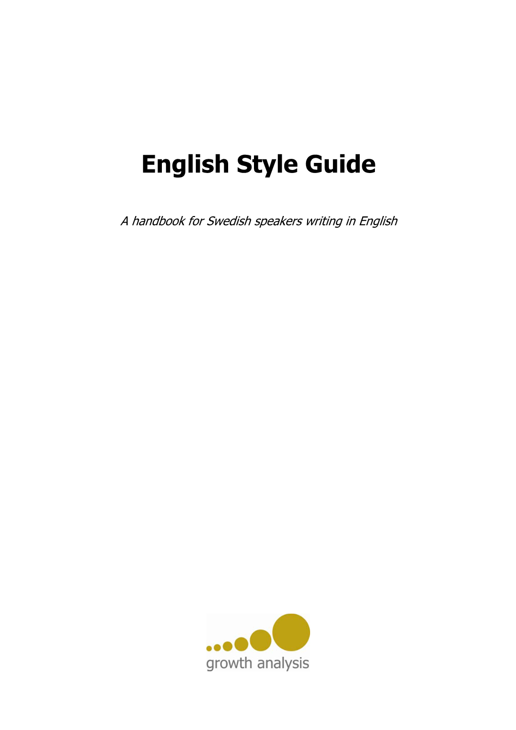 English Style Guide