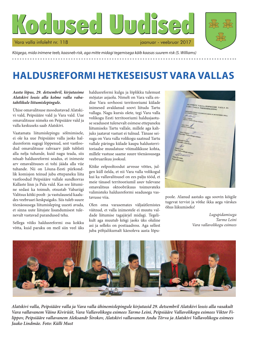 Haldusreformi Hetkeseisust Vara Vallas