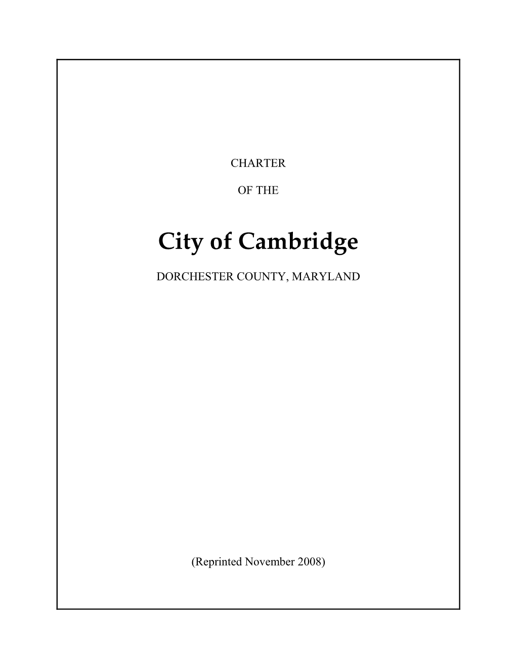 Charter of the City of Cambridge 19 - Iii