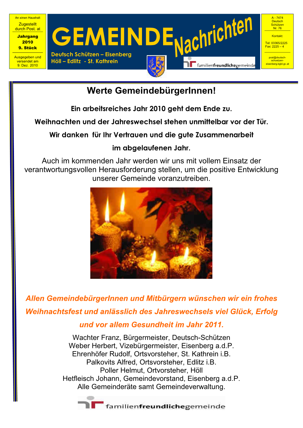 Gemeinde Tel: 03365/2225 9