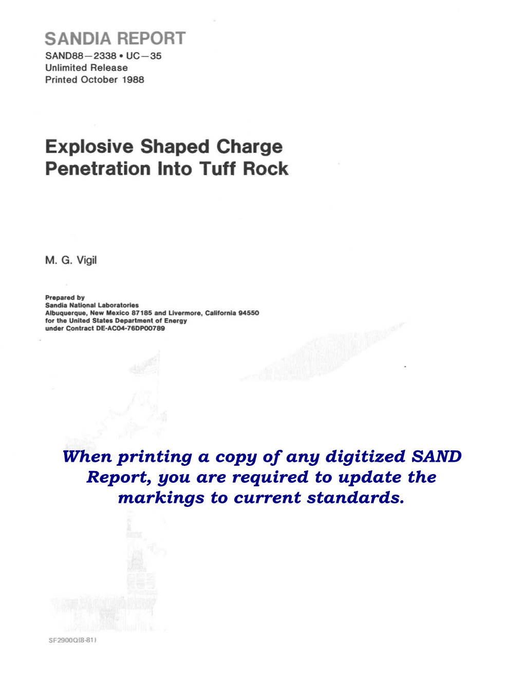 Explosive Shaped Charge Penetration Into Tuff Rock