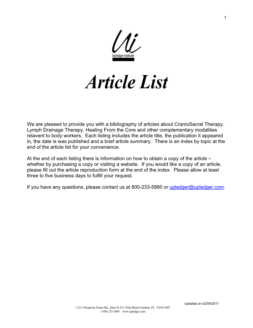 Article List