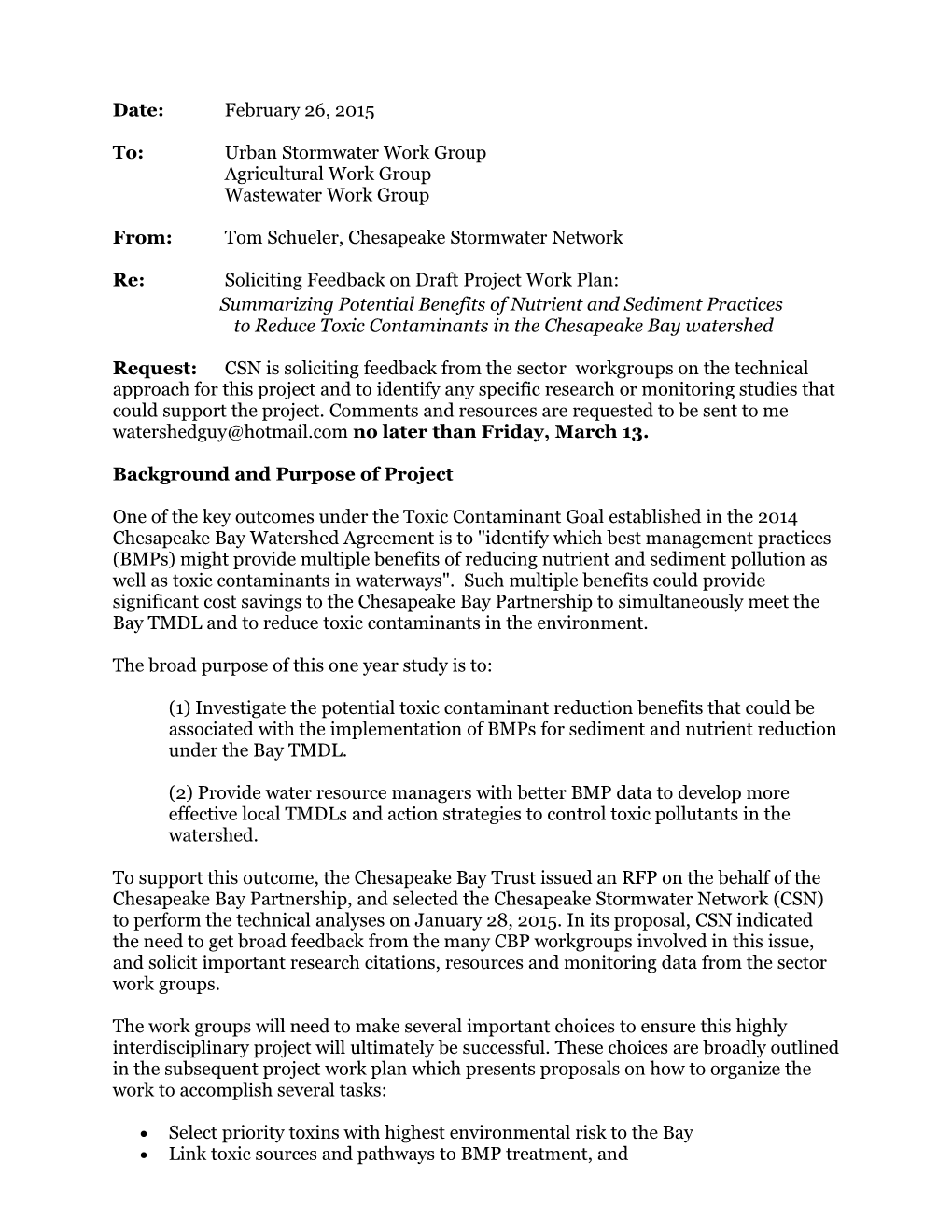 Technical Approach to Derive Toxic Removal Rates for the Bay