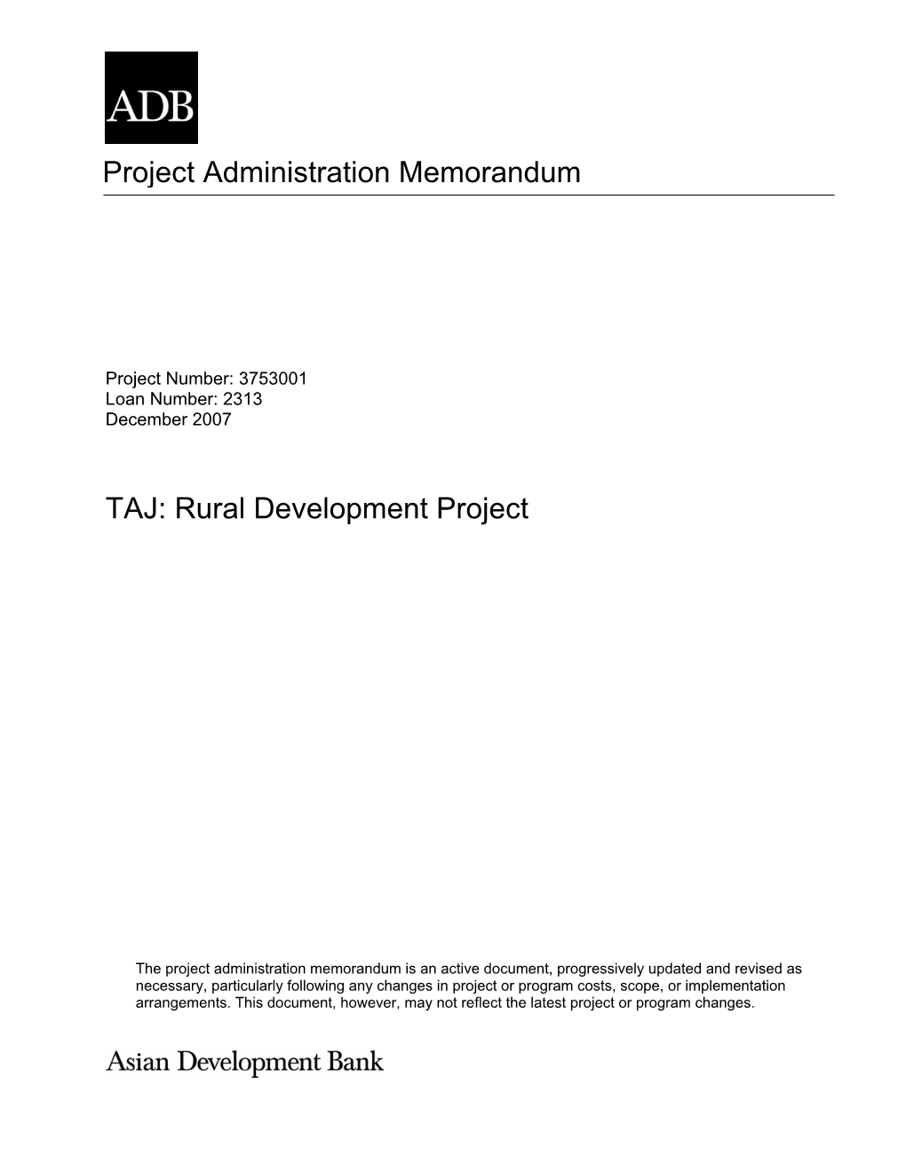 Rural Development Project