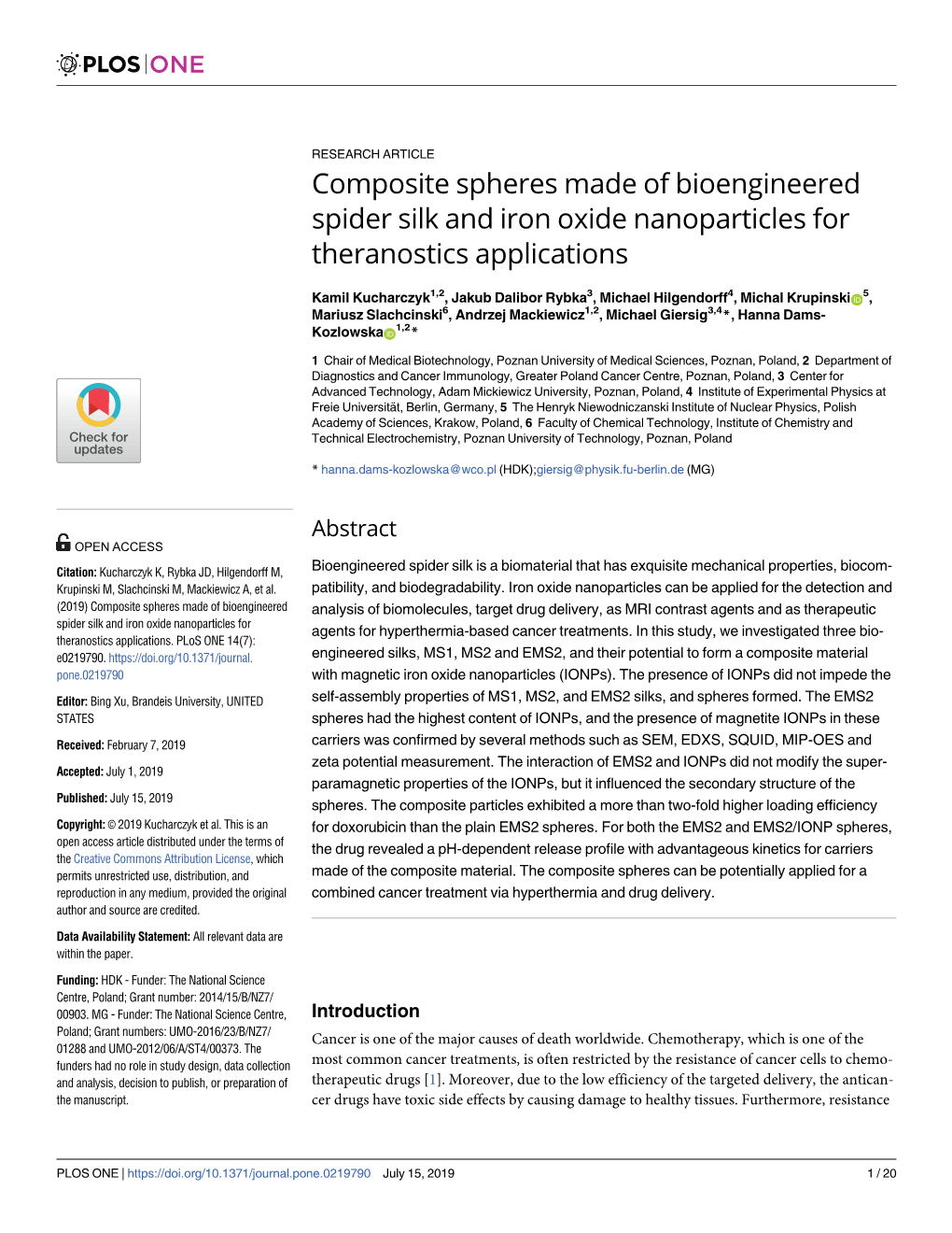 Composite Spheres Made of Bioengineered Spider Silk and Iron Oxide Nanoparticles for Theranostics Applications