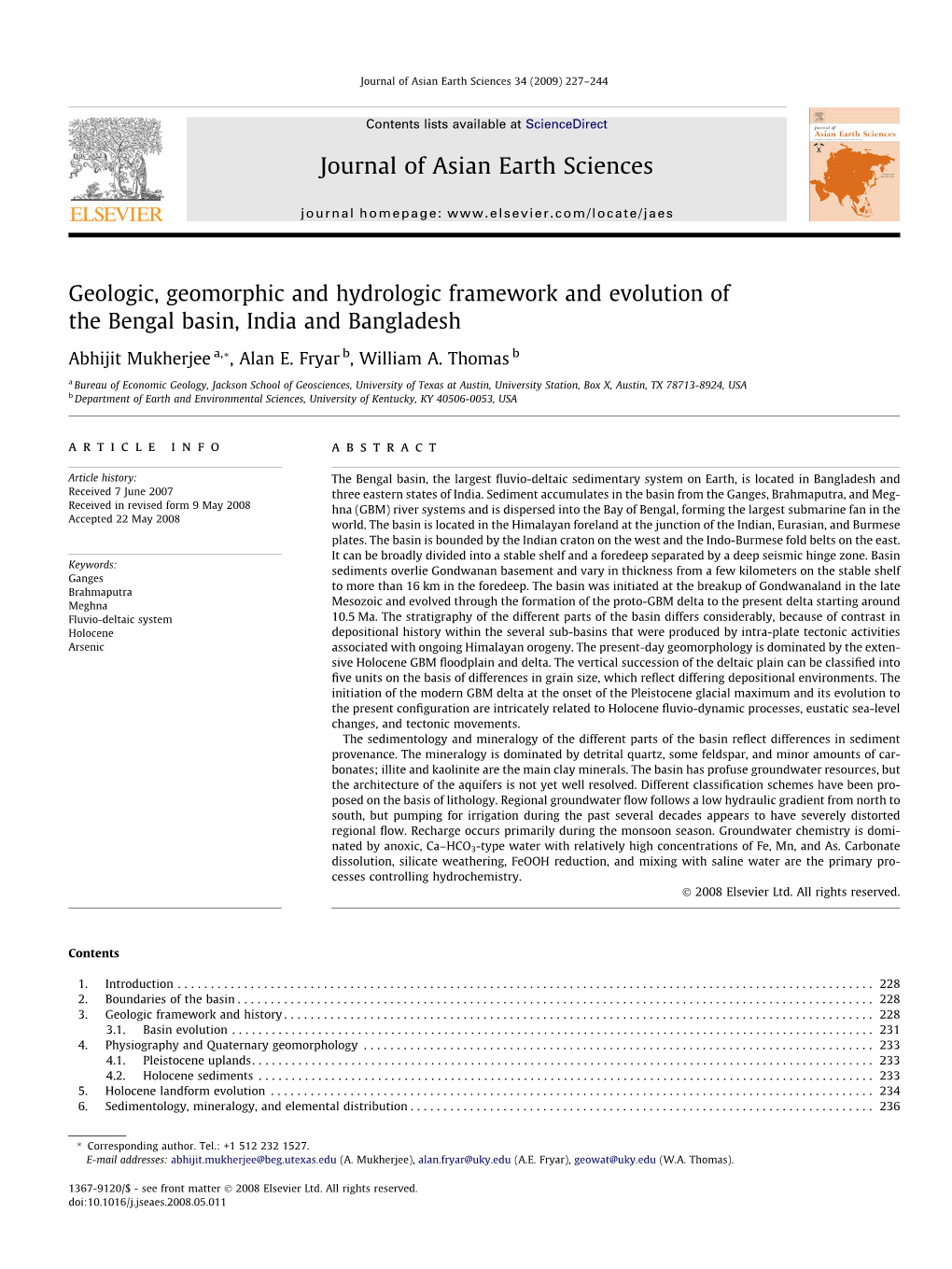 Geologic, Geomorphic and Hydrologic Framework and Evolution of the Bengal Basin, India and Bangladesh