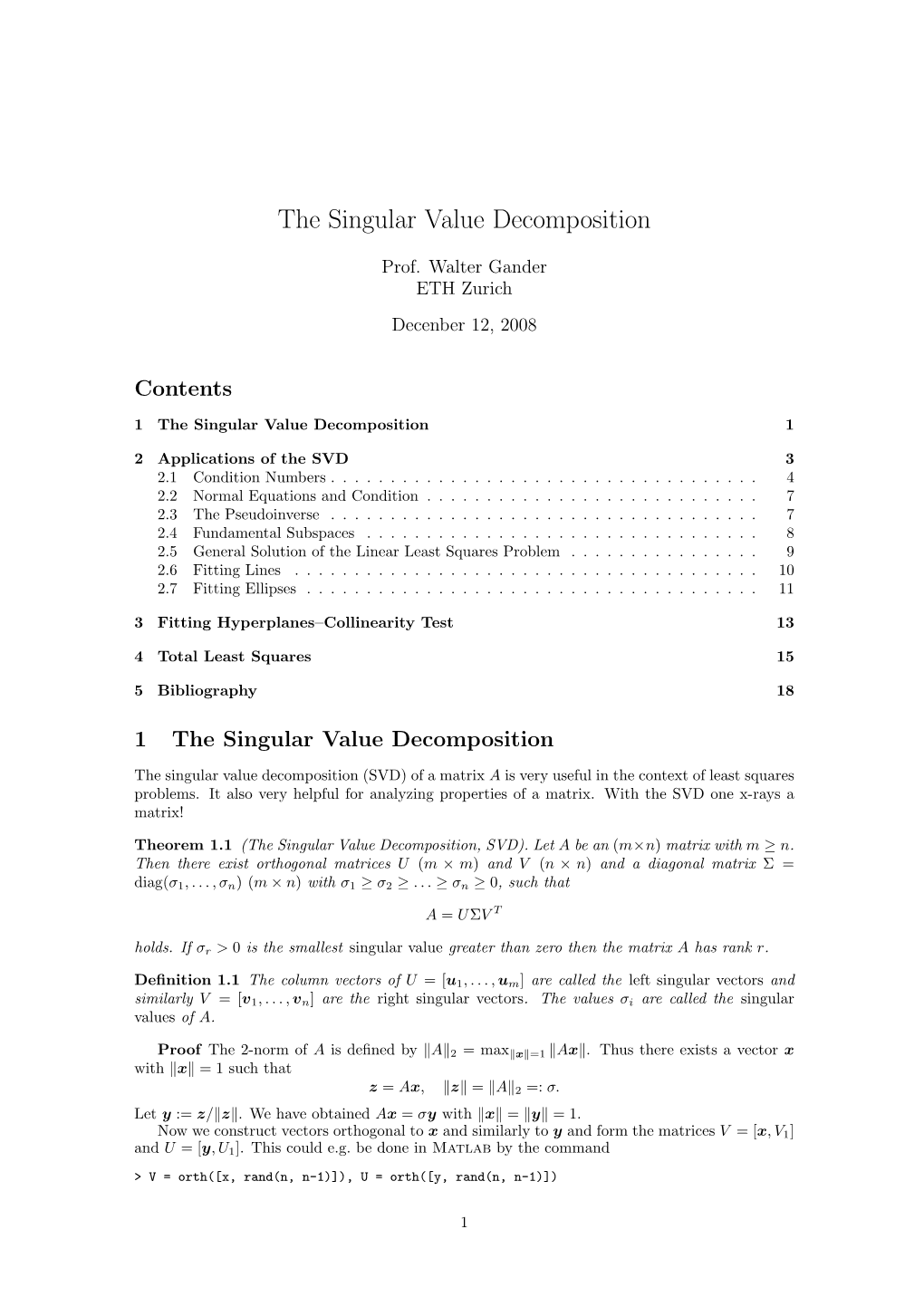 The Singular Value Decomposition