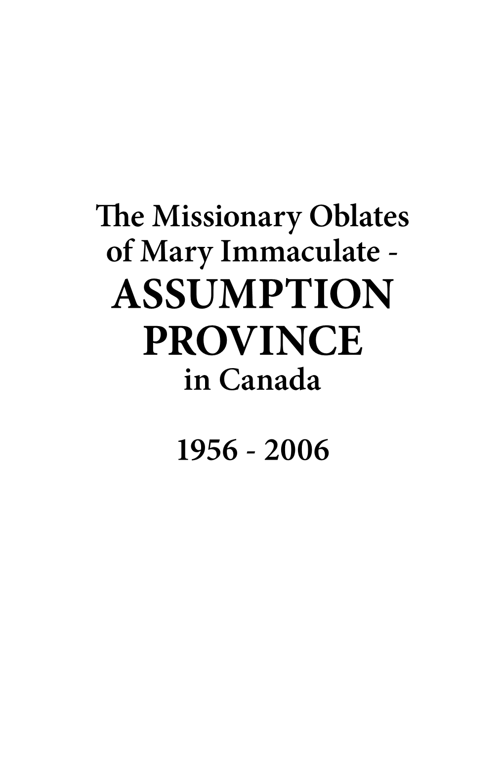 Oblate Fathers Assumption Province